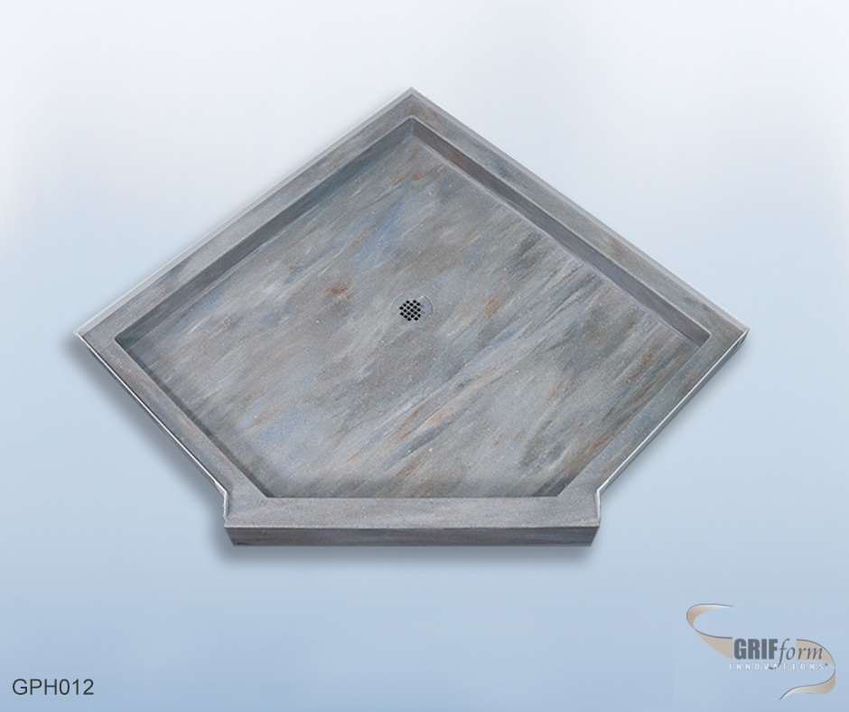 Custom shower pan installation.